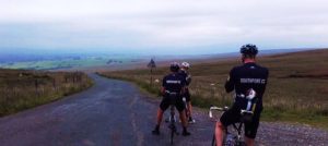 Southport club riders pausing at the top of Tatham Fell